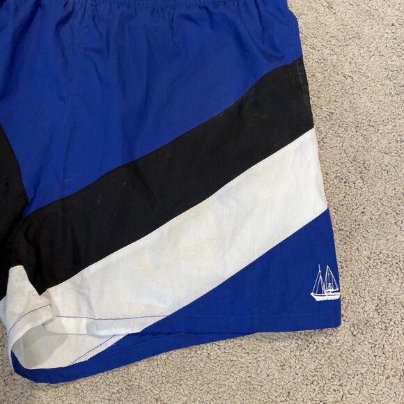 Vintage Sportime Actionwear Swim Trunks Bathing Suit Men's XL Colorblock Cotton - Picture 2 of 11